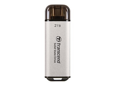 Transcend SSD ESD300S 2TB USB-C Silver External SSD Drive TS2TESD300S