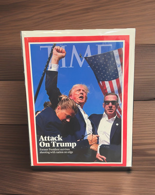 Trump Assassination TIME Magazine Aug 8 2024 No UPC Bgd+Brd Collectors Issue 