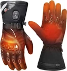 KEMIMOTO Black Heated Motorcycle Gloves Rechargeable Winter Riding M/L