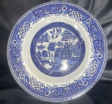 WASHINGTON OLD WILLOW 9 INCH RIM VINTAGE SOUP BOWL WITH VERY MINOR CRAZING