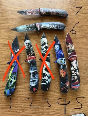 SUPER KNIFE Horror Movie Jason Freddy Chucky Pennywise Assisted Open Pocket Knife Pick One