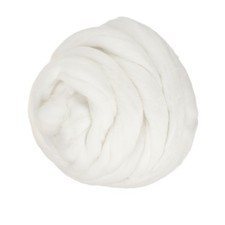 Wool Roving Yarn, 250G/8.8OZ Felting Wool Pure Roving Yarn, White