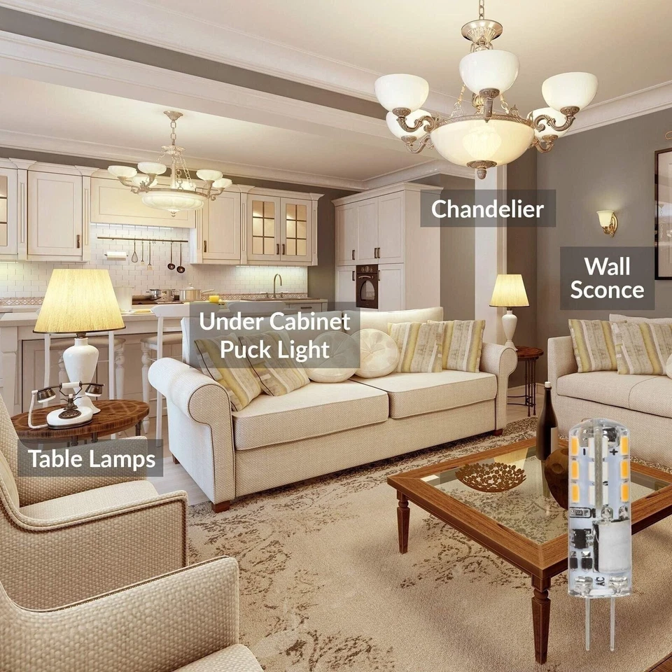 [10 Pack] LED G4 1.1W T3 10W Replacement JC Bi-Pin Base 12V 3000K Soft White - Image 4 of 4