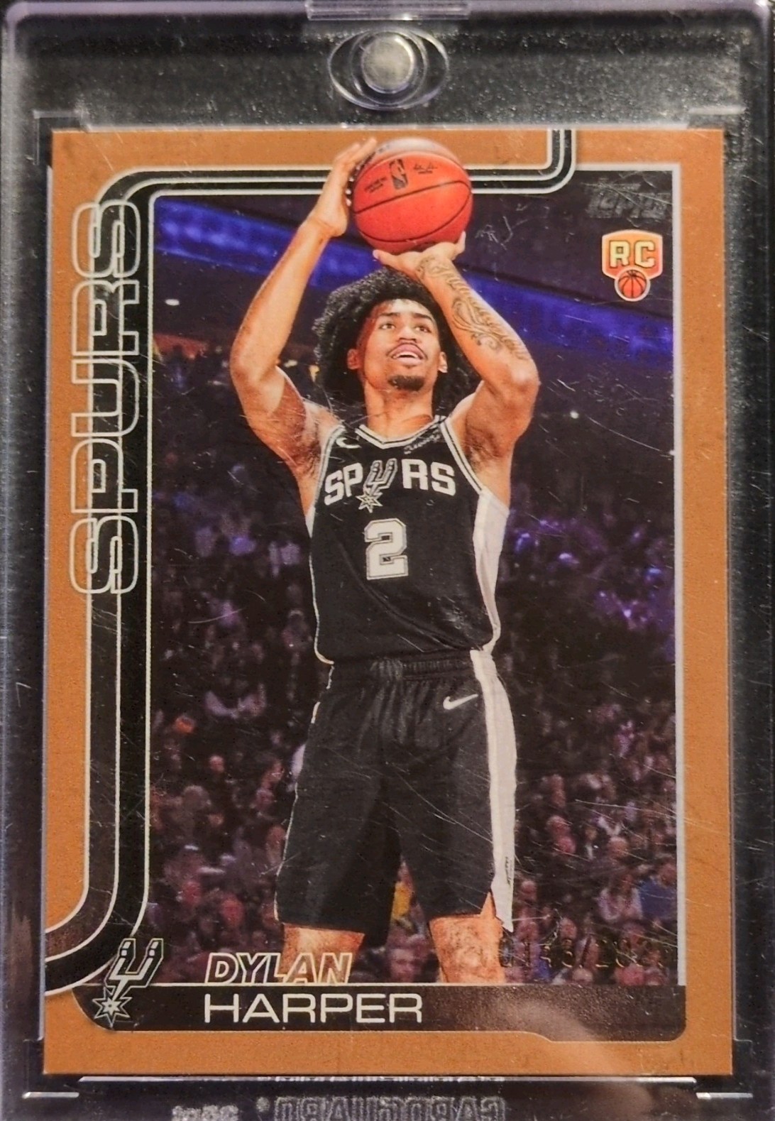Topps 2025-26 Dylan Harper #202 Gold Rookie /2025 San Antonio Spurs number