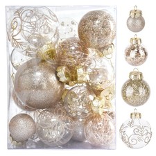 30Pcs Christmas Ball Ornaments Set - Shatterproof Plastic Christmas Tree Deco...
