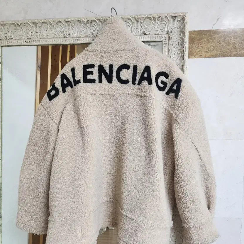Balenciaga Faux Fur Leather Rider Jacket Ivory thumbnail 2