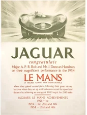 JAGUAR - LE MANS 1954 - 24 HEURES GRAND PRIX ENDURANCE