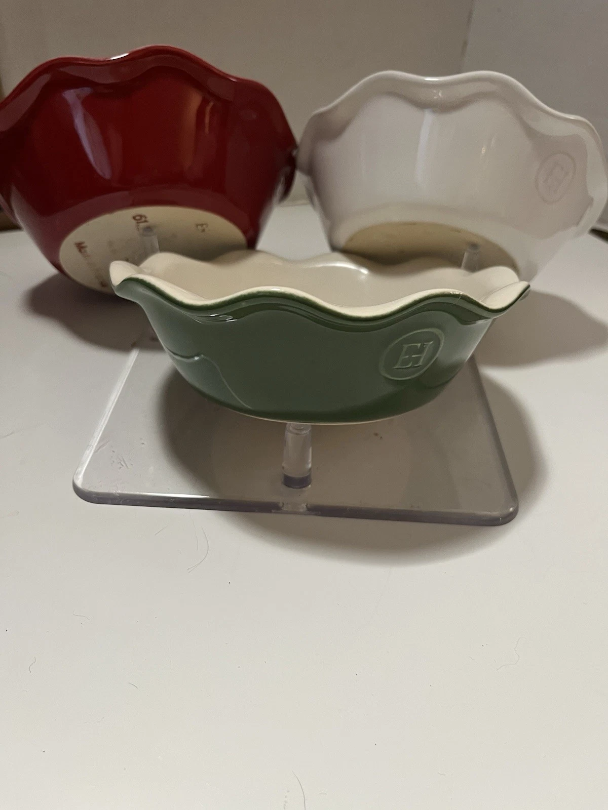 Emile Henry Ceramic Pie Tart #61.22 Made In France Set Of 3 Never Used