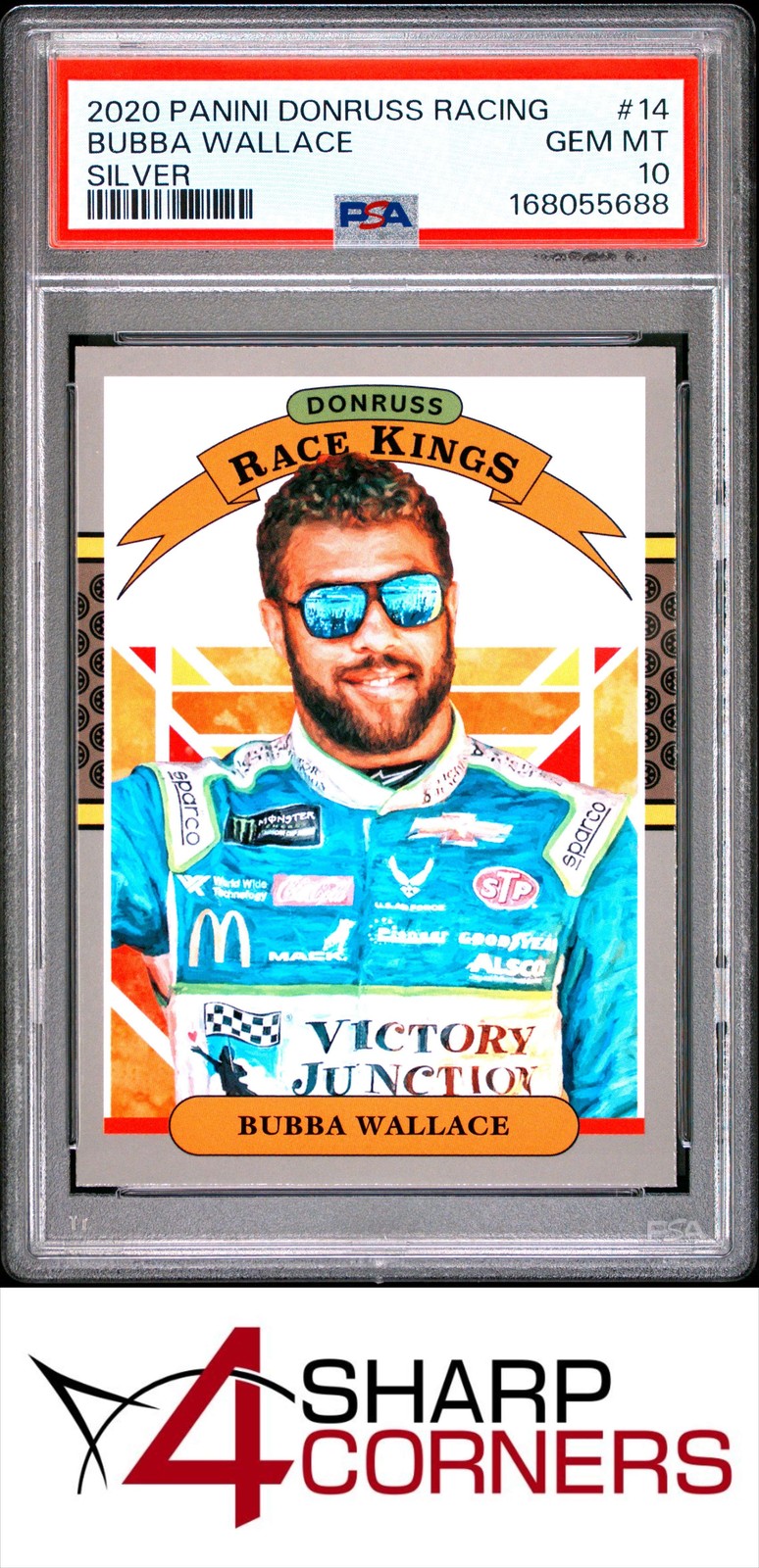 2020 PANINI DONRUSS RACING SILVER #14 BUBBA WALLACE POP 1 PSA 10