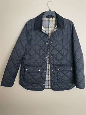 Barbour Women s Oakland Quilt Tartan Quilted Lined Jacket Black Size 10