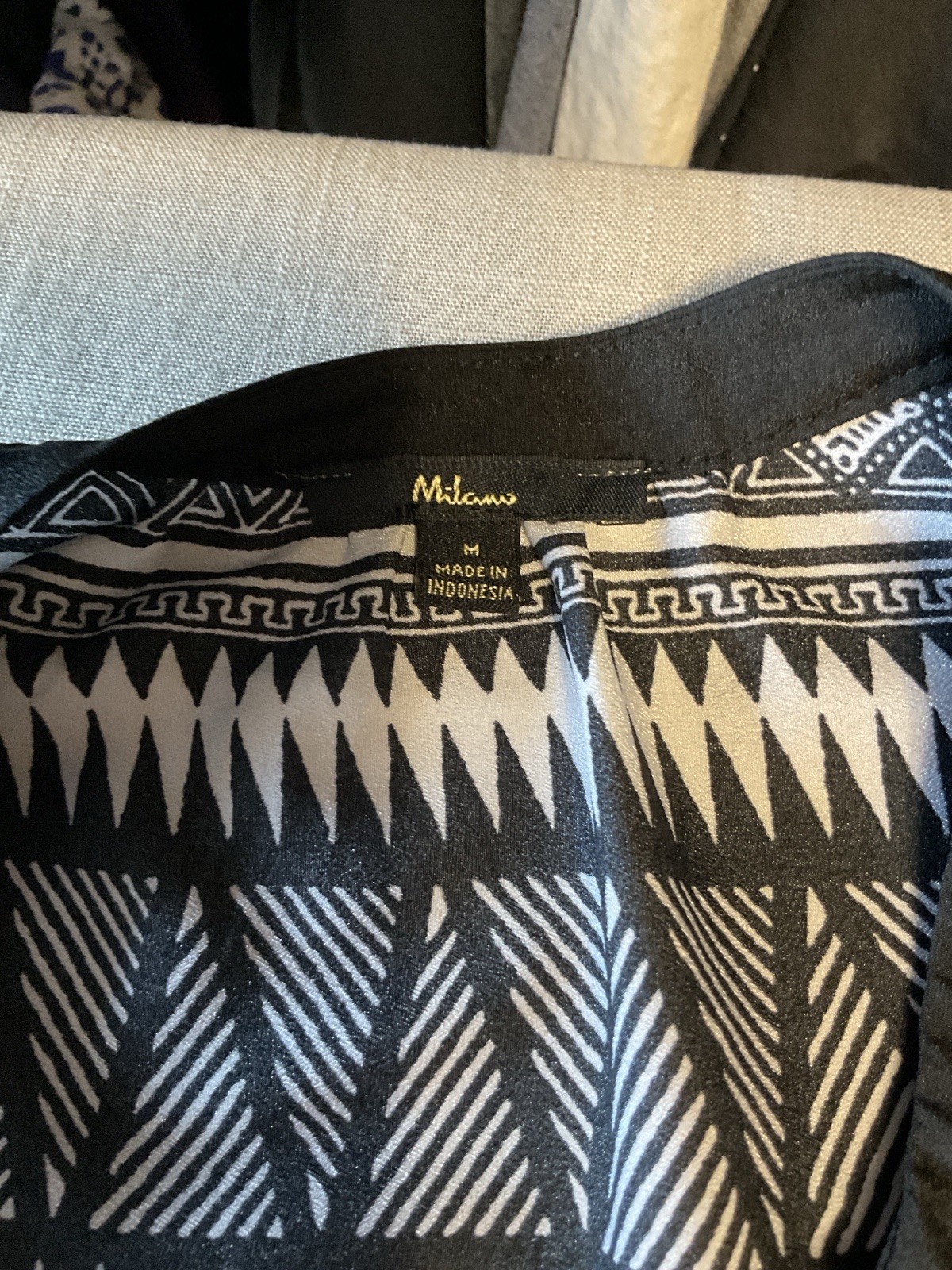 Milano Black And White Patterned Button Down Shirt - image 6
