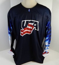 2021 Team USA Hockey #24 Game Issued Blue Jersey U18 World Juniors XL 56