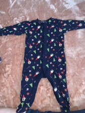 Christmas Gnome And Trees Sleepsuit Size 3-6 Months Baby