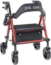 Rollator Walker with Durable, 8'' Big Wheels, 350 lb. Weight Capacity