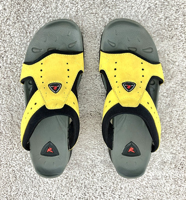 ECCO Receptor Slide Sandals Women's Size 7 - 7.5 US / 38 EUR Yellow Gray Black