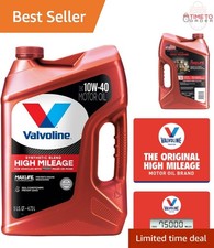 High Mileage Synthetic Blend Motor Oil 10W-40 5 Qt for Car Protection 26.38 per gallon
