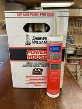 Case Of 12 Sherwin Williams Power House Siliconized Acrylic Latex Sealant -Beige