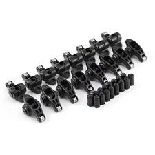Chevy SBC 350 1.6 Ratio 3/8" Ultra Black Chromoly Roller Rocker Arms Set
