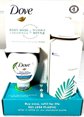 Dove Body Wash Concentrate Starter Kit Refill Makes 32oz Eco Friendly