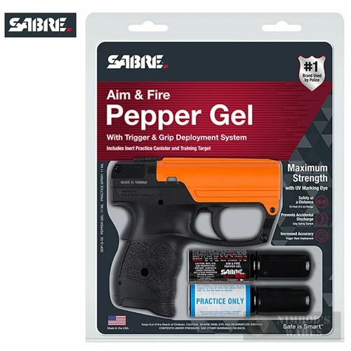 Sabre Aim & Fire PEPPER GEL Gun 15 ft 13 Bursts Self-Defense SDP-G-03 FAST SHIP