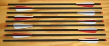 20" Crossbow Carbon Bolts Super Heavy Hobo Archery White/Red Qty 3 - 12 Weighted
