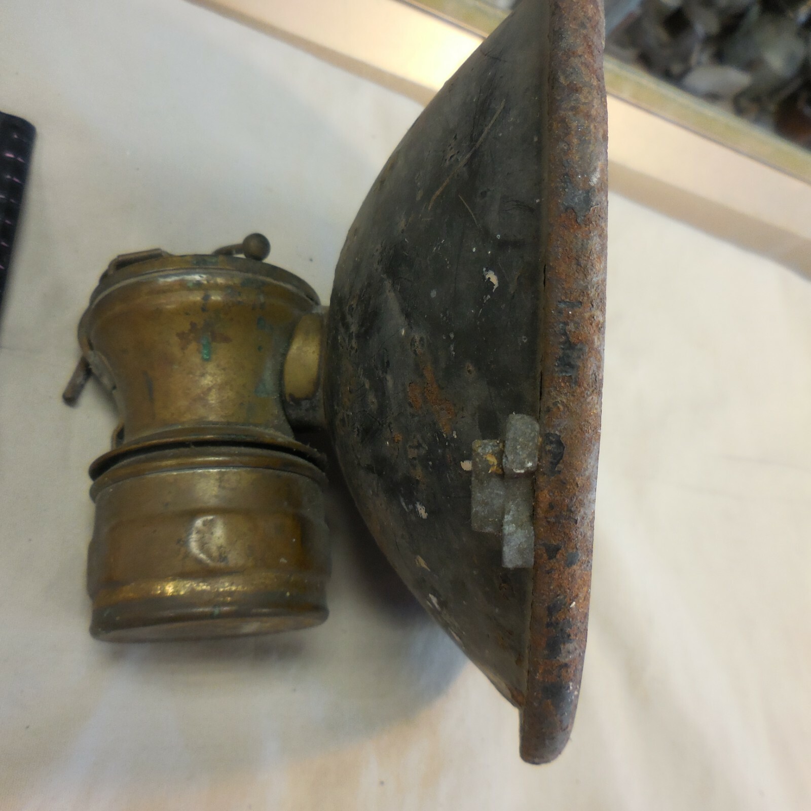 Miners AutoLite Carbide Light Universal Lamp Brass Lantern no striker