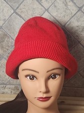Hat Red Fleece Knit One Size Fits Most Kids Youth Beanie Hat Cap