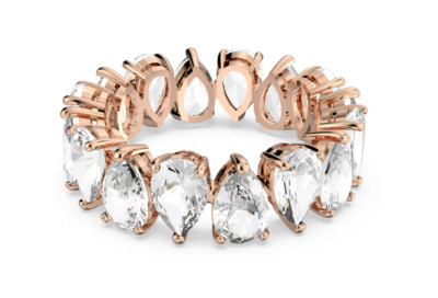 Swarovski - Matrix Vittore ring-Drop cut, White, Rose gold-tone plated - Size:55