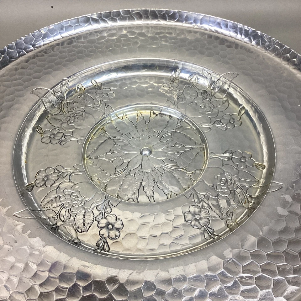 Large 16”D Floral Lazy Susan With Glass Tray For Chips N Dip And Appetizers - Image 2 of 4