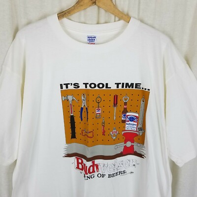 Vintage Budweiser King of Beers Its Tool Time TShirt Mens XL 90s
