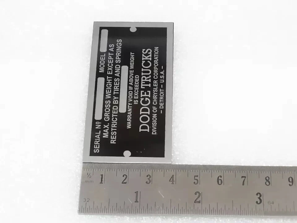 PLACA DE DATOS PARA CAMIÓN DODGE VINTAGE 1928-1937 | Apto para Foto 3 de 4