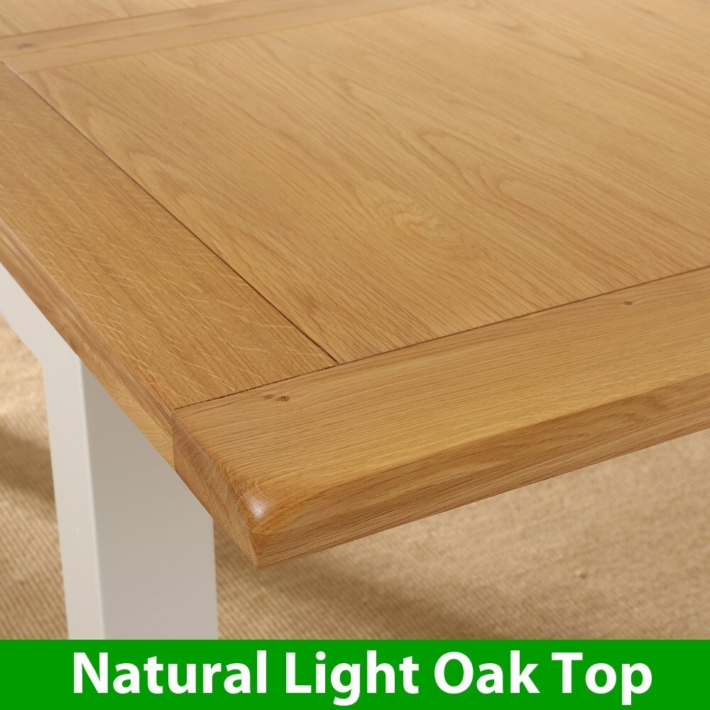 Cotswold Cream Medium Dining Table Oak Top Slight Seconds 68 Seater