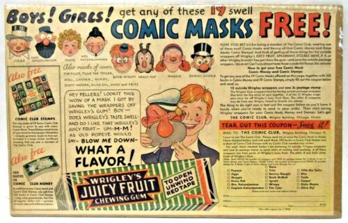 1934 COMIC CHARACTER MASKS Wrigley's Chewing Gum Premium newspaper ad - Picture 1 of 4