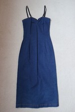 2000s D&G Dolce & Gabbana Black Stretch Denim Bodycon Pin-Up Dress