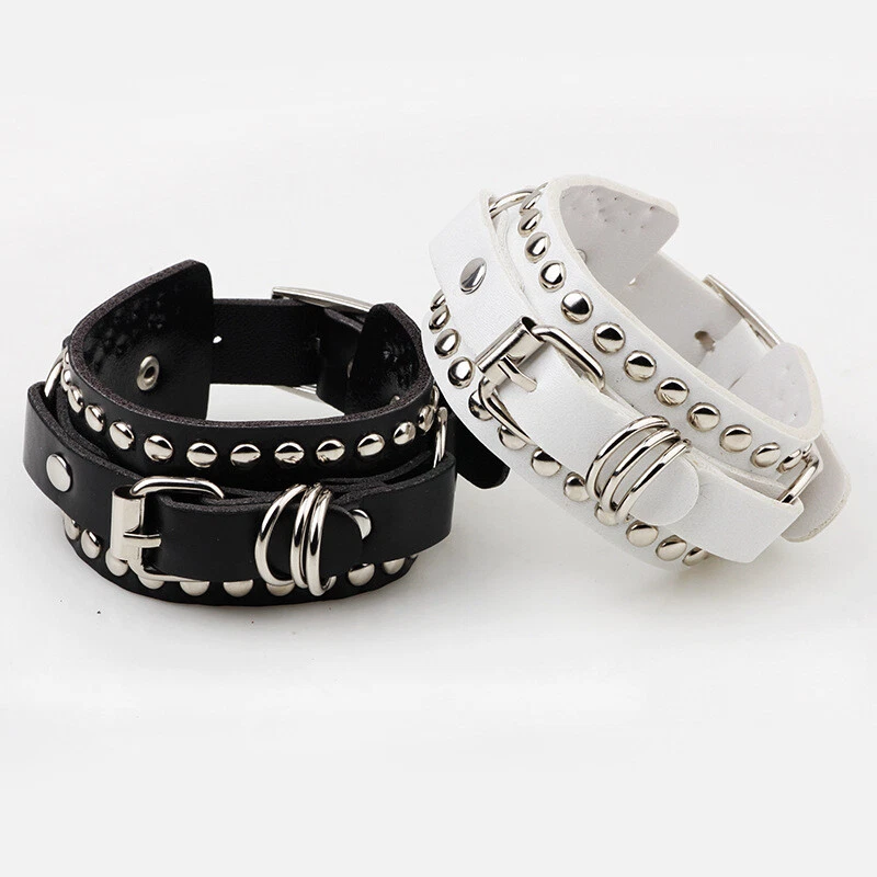 Bracelet Womens Mens Punk Rivet Cuff Leather Bangle Gothic Wristband Jewelery UK - Image 1 of 1