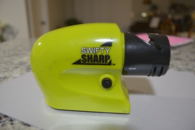 Cordless Motorized Knife Blade Sharpener Swifty Sharp Includes Catch Tray Green