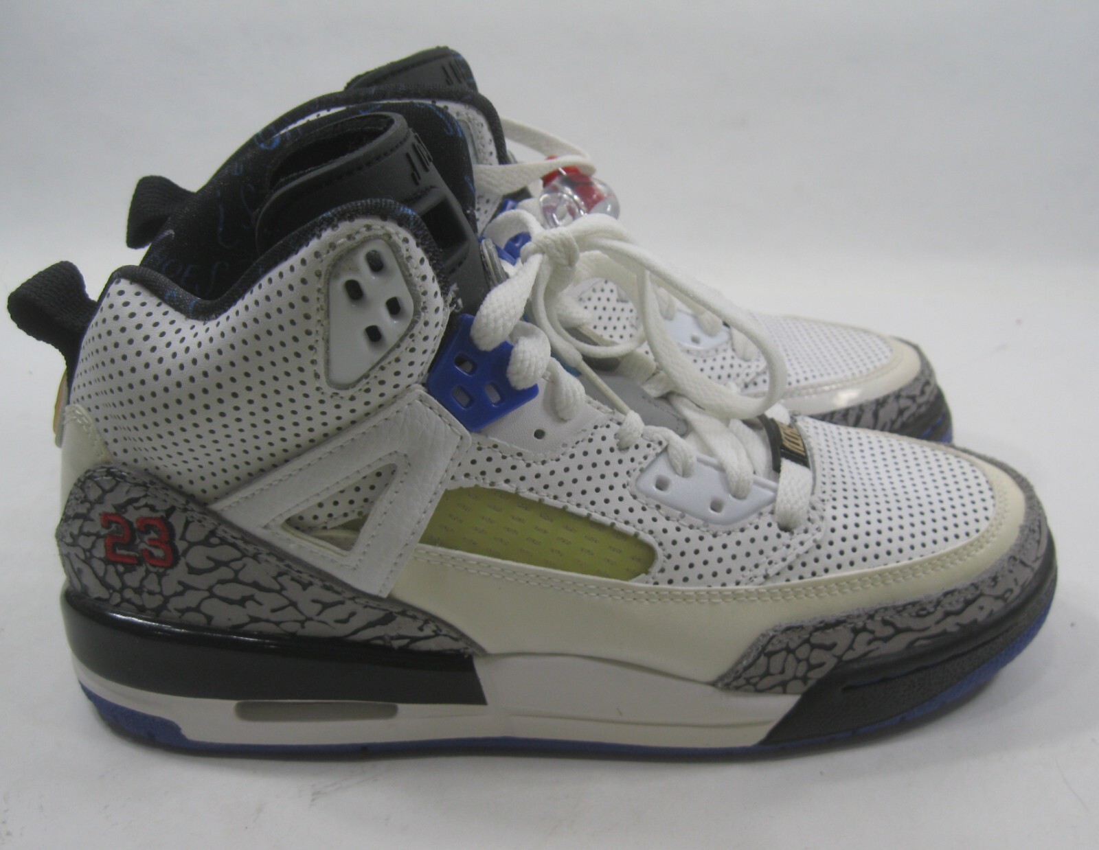 317321 102 Jordan Spizike White Aqua Tone Varsity Black youth Size 6.5