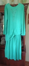 MOTHER OF THE BRIDE OR GROOM GREEN DRESS SKIRT TOP MADE IN BALI 12