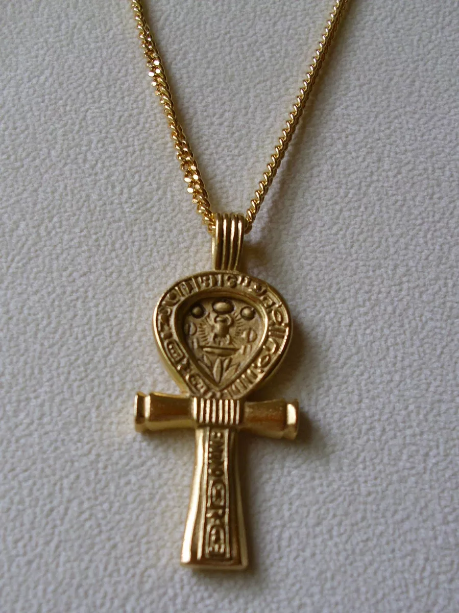 24k gold ankh necklace deals