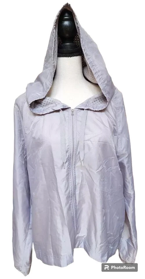 Champion Hoodie Full Zip Size L Very Light Weight Silver