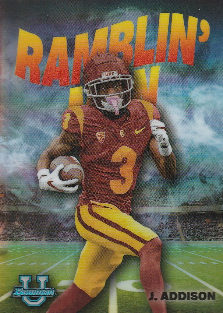 JORDAN ADDISON 2022 BOWMAN CHROME U RAMBLIN MAN CARD RM-9 USC TROJANS
