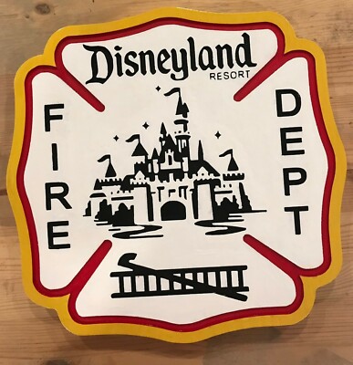 Fire Department Disneyland 3D routed wood patch plaque Custom carved