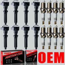 Brand 8X OEM Ignition Coil & Iridium Spark Plug For Land Rover Range Rover UF730