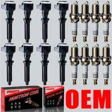Brand 8X OEM Ignition Coil & Iridium Spark Plug For Land Rover Range Rover UF730