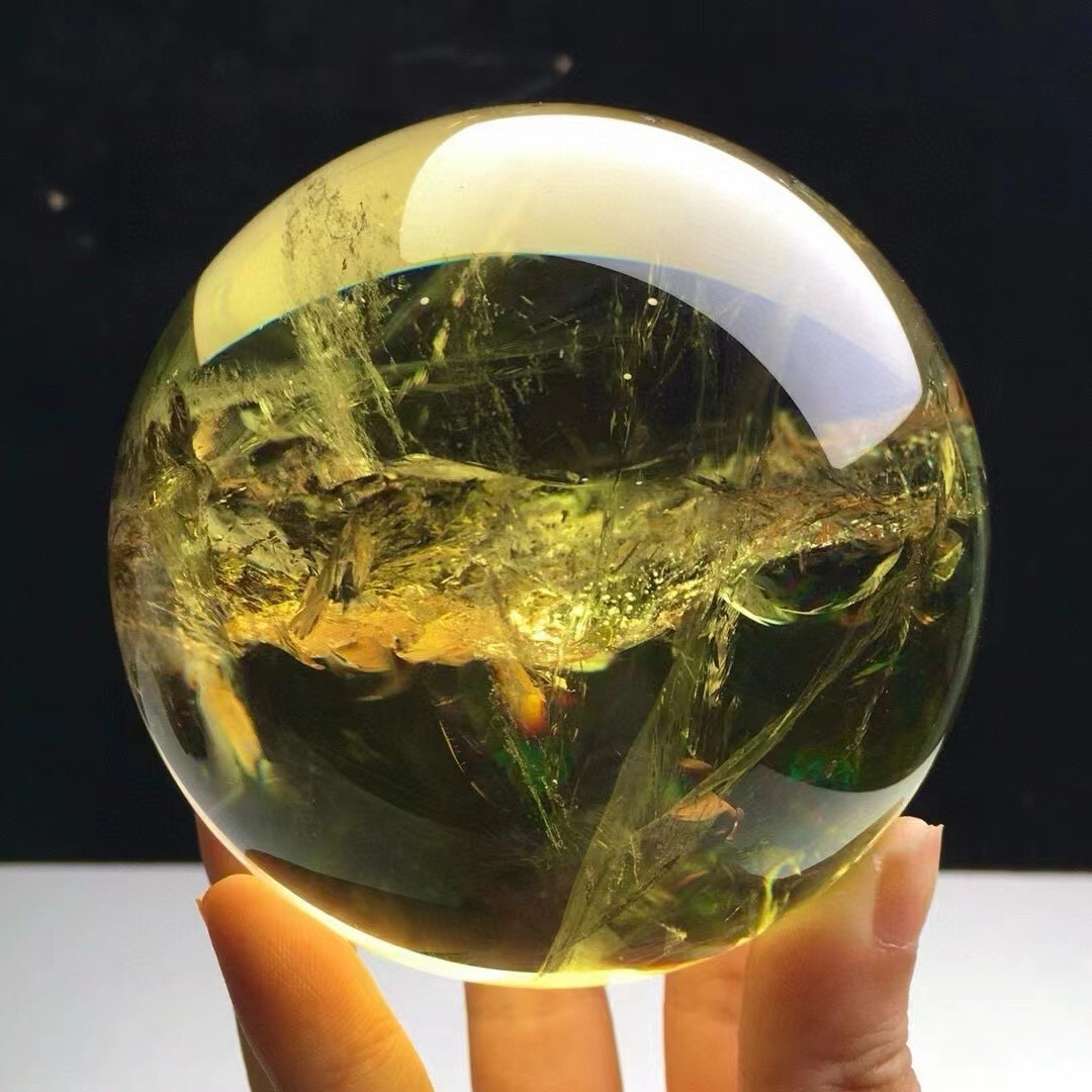 Top Natural Citrine Quartz Sphere Crystal Ball for Reiki Healing Mineral Energy and Decorative Use