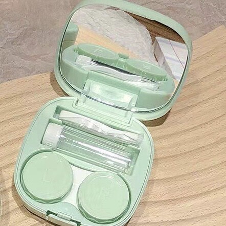 1 Cute Patel Color Contact Lens Travel Box Case Bottle Mirro
