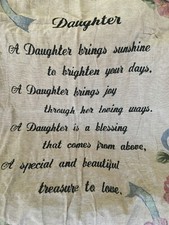 Daughter Floral Tapestry Throw Blanket