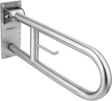 23.6" Stainless Toilet Safety Rails Disabled Flip-Up Bathroom Grab Bar Senior