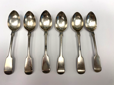 Sterling silver UK Old スプーン Antique set of 6 sterling silver spoons. UK hallmarked from 1874