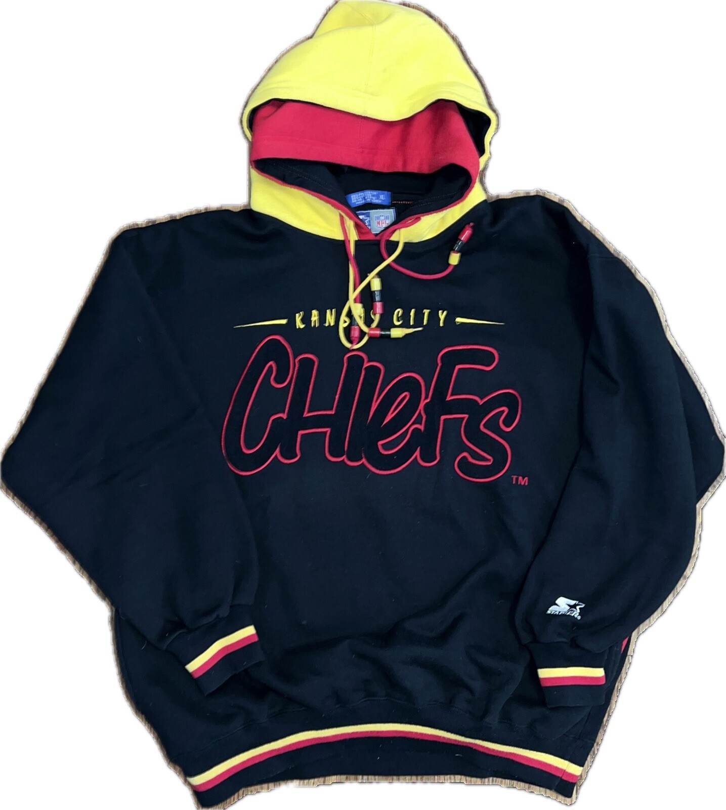 Vintage 90s Starter Kansas City Chiefs Embroidered Pro Line Sweatshirt XL Black